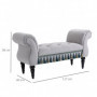 Stoppad Sängbänk Vintage Design 117 x 40 x 58 cm Ljusgrå Sammet