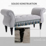 Stoppad Sängbänk Vintage Design 117 x 40 x 58 cm Ljusgrå Sammet