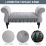 Stoppad Sängbänk Vintage Design 117 x 40 x 58 cm Ljusgrå Sammet
