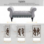 Stoppad Sängbänk Vintage Design 117 x 40 x 58 cm Ljusgrå Sammet
