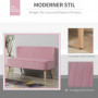 Soffa Retrodesign 2-sits Rosa Sammet, Träben 117 x 56,5 x 77 cm