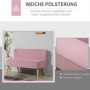 Soffa Retrodesign 2-sits Rosa Sammet, Träben 117 x 56,5 x 77 cm