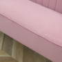 Soffa Retrodesign 2-sits Rosa Sammet, Träben 117 x 56,5 x 77 cm