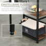 Barbord med 2 Barstolar, Sidohyllor Vintage Brun - Svart 109 x 60 x 100 cm