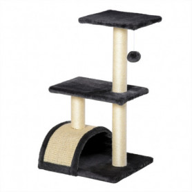 Klösträd i flera nivåer med plattform & boll 40×35×72 cm grå plysch...