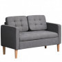 Soffa 2-sits med Förvaring Grå Tyg 117x 62 x 78 cm