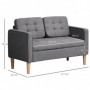 Soffa 2-sits med Förvaring Grå Tyg 117x 62 x 78 cm