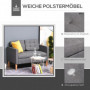 Soffa 2-sits med Förvaring Grå Tyg 117x 62 x 78 cm