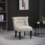 Relax Fåtölj - Matstol Vintage Lågrygg Linne Beige - Svart
