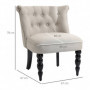 Relax Fåtölj - Matstol Vintage Lågrygg Linne Beige - Svart