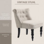 Relax Fåtölj - Matstol Vintage Lågrygg Linne Beige - Svart