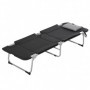 Hopfällbar Campingsäng med Kudde 183 x 66 x 33 cm Svart