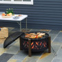 Eldstad Rund med Grillgaller Φ65 x 60 cm Svart