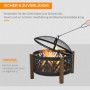 Eldstad Rund med Grillgaller Φ65 x 60 cm Svart