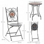 Ute Caféset 2 Stolar med Bord Mosaikdesign Metall
