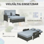 Trädgårdssoffa med Liggfunktion med Förvaring 130 x 72 x 96 cm Grå