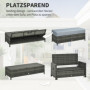 Trädgårdssoffa med Liggfunktion med Förvaring 130 x 72 x 96 cm Grå