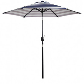 Justerbart Parasoll med Vev – Ø230 x 216 cm, Metallram