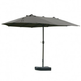 Double Parasol med handvev Mörkgrå Oval 460 x 270 x 240 cm
