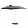 Double Parasol med handvev Mörkgrå Oval 460 x 270 x 240 cm