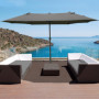 Double Parasol med handvev Mörkgrå Oval 460 x 270 x 240 cm