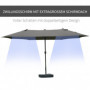 Double Parasol med handvev Mörkgrå Oval 460 x 270 x 240 cm