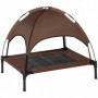Husdjurssäng Utomhus med Tak 76 x 61 x 73 cm - 20 kg Brun