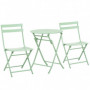 Ute Caféset Bistrobord med 2 Stolar Hopfällbar - Grön