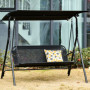 Hammock 2-sits med Justerbart Tak – Stabil A-Ram Svart