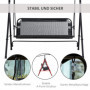 Hammock 2-sits med Justerbart Tak – Stabil A-Ram Svart