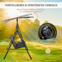 Hammock 2-sits med Justerbart Tak – Stabil A-Ram Svart