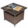 Rottingbord med Paraplyhål – Fyrkantigt Utebord 55,5 x 55,5 x 46 cm, Brun