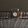 Rottingbord med Paraplyhål – Fyrkantigt Utebord 55,5 x 55,5 x 46 cm, Brun