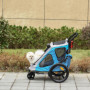 2-in-1 Cykelvagn - Hundvagn med Reflexer Blå Grå