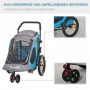 2-in-1 Cykelvagn - Hundvagn med Reflexer Blå Grå