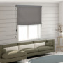 Vertikal Markis med Handvev Polyestertyg Grå 250 x 140 cm