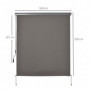 Vertikal Markis med Handvev Polyestertyg Grå 250 x 160 cm