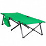 Hopfällbar Campingsäng med Sidofack Grön 190 x 65 x 40 cm