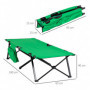 Hopfällbar Campingsäng med Sidofack Grön 190 x 65 x 40 cm