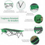 Hopfällbar Campingsäng med Sidofack Grön 190 x 65 x 40 cm