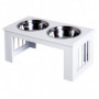 Matställ för 2 Skålar 2L 58,4 x 30,5 x 25,4 cm Vit