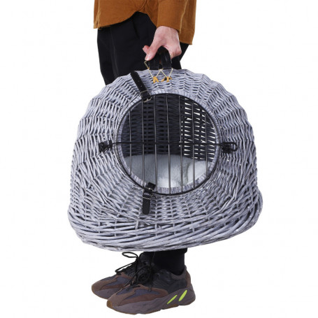 Transportlåda för Katter / Hundar 5 kg Korg ihålig med galler Grå