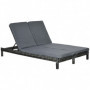 DuoLounge Solsäng – Justerbar 2-sits Grå 196 x 120 x 28 cm