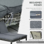 DuoLounge Solsäng – Justerbar 2-sits Grå 196 x 120 x 28 cm