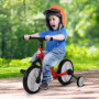 2-in-1 Balanscykel med Träningshjul, Pedal Röd