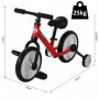 2-in-1 Balanscykel med Träningshjul, Pedal Röd