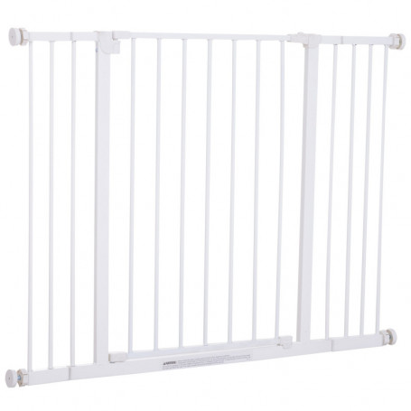 Justerbar Hundgrind 76 till 107 cm Metall Vit
