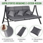 Hammock Gunga 3-sits med Fotstöd, Grå, 270 kg