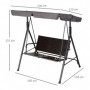 Hammock Gunga 2-sits med Soltak 140 x 110 x 151 cm
