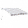 Infällbar Markis 3 x 2,5 m Vit - Beige